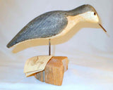 Vintage Carved Wood Polychrome Painted Shorebird Decoy By Richard Morgan
