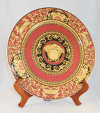 Beautiful Rosenthal Porcelain Charger Versace Medusa Red Design Red, Black and Gold Colors