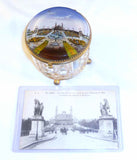 1878 Paris World's Fair Crystal Dresser Box Colored Image of Trocadero Palace