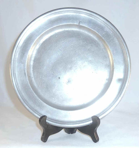 Antique Hartford CT 8" Pewter Single Reed Edge Plate Touch of Samuel Danforth