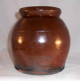 Antique Henry Schofield Lead Glazed Redware Brown Colored Pot Southeastern PA