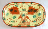 1978 Seagreaves Redware Loaf Dish Sgraffito Folk-Art Spread-Eagle Decoration