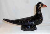 Unusual James C Seagreaves Mid 20th Century Glazed Cast Large Black Redware Bird