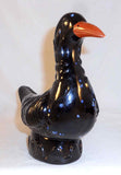 Unusual James C Seagreaves Mid 20th Century Glazed Cast Large Black Redware Bird