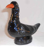 Unusual James C Seagreaves Mid 20th Century Glazed Cast Large Black Redware Bird
