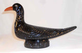 Unusual James C Seagreaves Mid 20th Century Glazed Cast Large Black Redware Bird