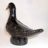 Unusual James C Seagreaves Mid 20th Century Glazed Cast Large Black Redware Bird