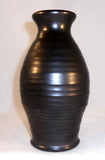 Vintage Glazed Wheel Thrown Black Redware Tall Vase By James C Seagreaves