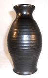 Vintage Glazed Wheel Thrown Black Redware Tall Vase By James C Seagreaves