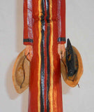 1996 Carved & Painted Wood Folk Art Tall Skinny Santa Figure D. Shaw Penryn, PA