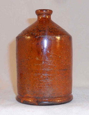 2000 Greg Shooner Redware Manganese Glazed Presentation Cylindrical Bottle Flask