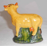 Nice Shooner Contemporary Redware Small Glazed Folk Art Cow Standing Figurine