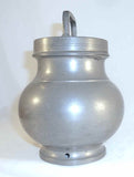 Vintage French Pewter Soup Canister Pail Pot w/ Screw-on Lid Having Top Handle