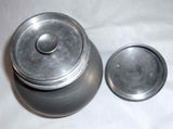 Vintage French Pewter Soup Canister Pail Pot w/ Screw-on Lid Having Top Handle