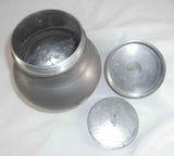 Vintage French Pewter Soup Canister Pail Pot w/ Screw-on Lid Having Top Handle