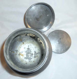 Vintage French Pewter Soup Canister Pail Pot w/ Screw-on Lid Having Top Handle