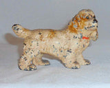 Antique Hubley Cast Iron Paperweight Painted Miniature Cocker Spaniel Dog