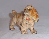 Antique Hubley Cast Iron Paperweight Painted Miniature Cocker Spaniel Dog
