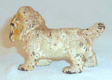 Antique Hubley Cast Iron Paperweight Painted Miniature Cocker Spaniel Dog