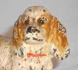 Antique Hubley Cast Iron Paperweight Painted Miniature Cocker Spaniel Dog