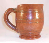1947 Russell Stahl Redware Small Pitcher Glazed Brown Colored Line Decoration