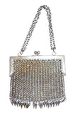Vintage Silver Colored Steel? Mesh Purse with Chromed Frame Chain Handle