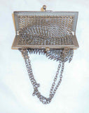 Vintage Silver Colored Steel? Mesh Purse with Chromed Frame Chain Handle