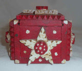 2001 Tim Strawser Carved Wood Painted Primitive Folk Art Small Sliding Lid Box