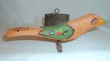 2009 Dan & Donna Strawser Wall Hanging Painted Carved Wood Perched Tan Bird