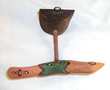 2009 Dan & Donna Strawser Wall Hanging Painted Carved Wood Perched Tan Bird