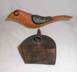 2009 Dan & Donna Strawser Wall Hanging Painted Carved Wood Perched Tan Bird