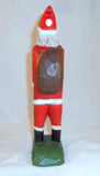 1987 Hand Carved Wood Polychrome Painted Folk Art Santa By Daniel Strawser