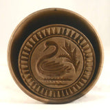 Antique Primitive Large Size Plunger Type Butter Mold Beautiful Swimming Swan Design