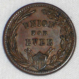 1863 Civil War Token "Union For Ever" Washington 1st Brown's Equestrian Statue