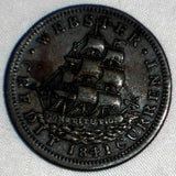 1841 Hard Times Copper Token Webster Credit Current Van Buren Metallic Current
