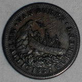 1841 Hard Times Copper Token Webster Credit Current Van Buren Metallic Current