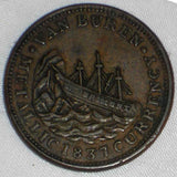 1837 Hard Times Token Jackson I Take Responsibility Van Buren Metallic Currency