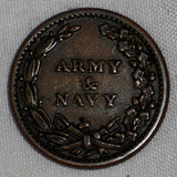 1863 Copper Patriotic Civil War Token US Capitol Army & Navy Fuld 233/312 VF+