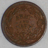Copper Patriotic Civil War Token Union Must Be Preserved Army Navy Fuld 225/327a