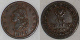 1863 Copper Patriotic Civil War Token French Liberty Head Our Country Fuld 1/229