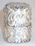 Antique Sterling Silver Repousse Decorated Thread Box George Shiebler New York