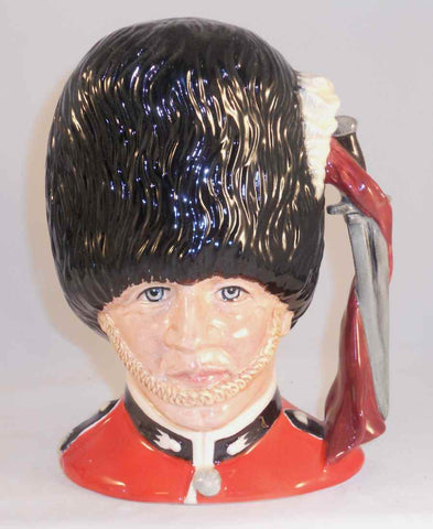 1986 Hand Made Royal Doulton Toby Character Mug "The Guardsman" Modeled By Stanley James Taylor D6755 Sword & Scarf Handle