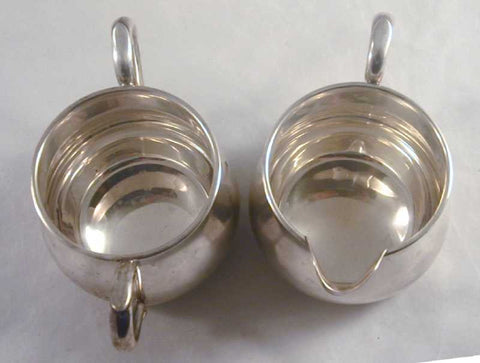 Vintage silver creamer hot sale and sugar set