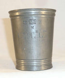 Antique Pewter Tumbler or Measure Half Pint Imperial Marked Walker with Crowned X