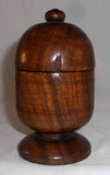 Antique Turned Walnut Wood Domed Lidded Primitive Form Saffron Box or Cup