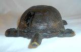 Rare Antique Cast Brass Heavy Doorstop Box Turtle on all Four