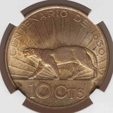 1930 Uruguay Aluminum-Bronze Coin 10 Centesimos Constitutional Centennial MS64