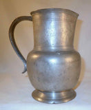 Antique 18th Century French Pewter Water Jug or Pitcher Spout and Applied Handle
