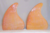 Late 1940s Roseville Pottery Mottled Vermillion Wincraft Pattern Bookends 259