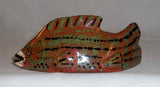 1991 Colorful Glazed Redware Folk Art Sunfish Figurine Williams Berks County PA